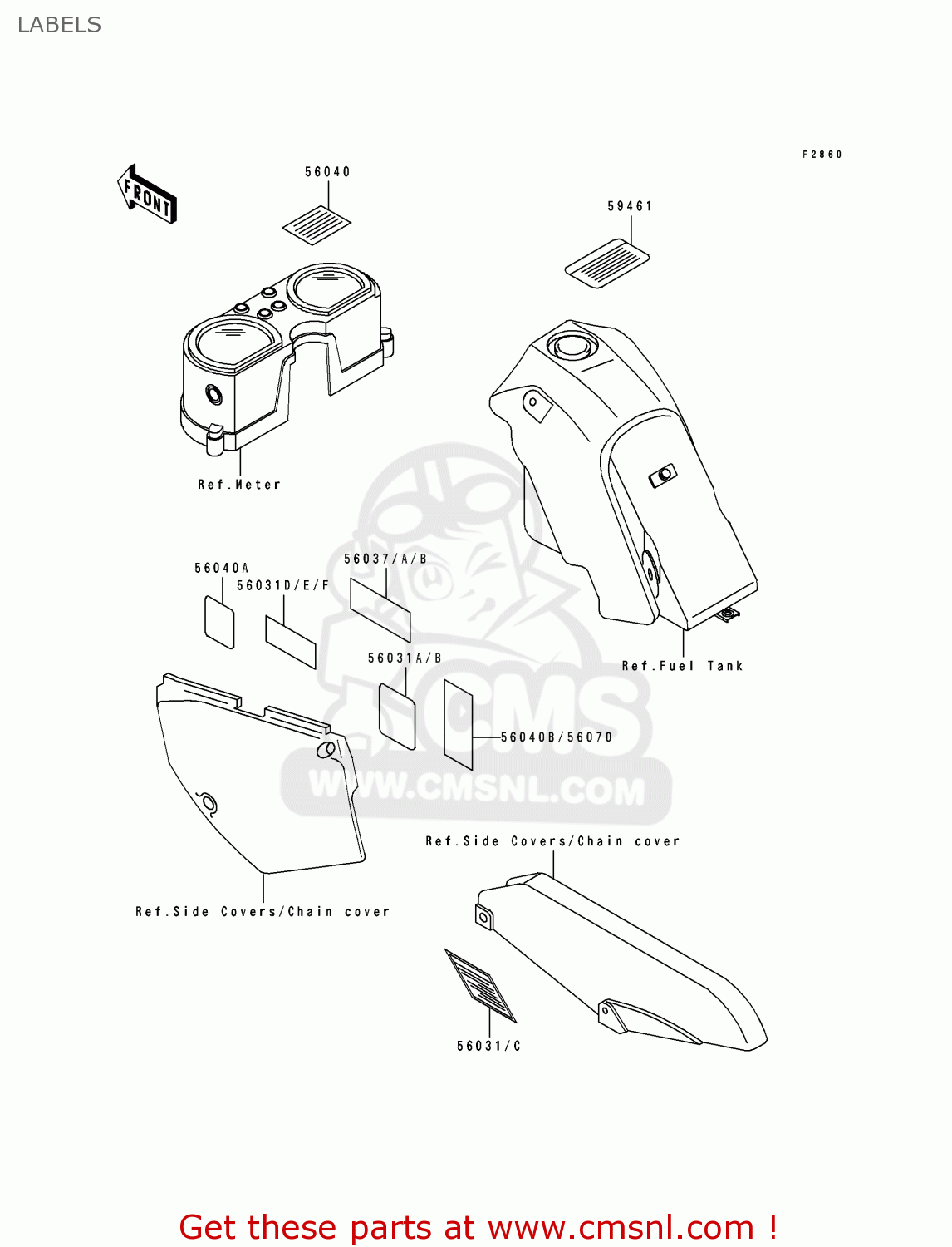 LABELS KLX650C4 1996 USA CALIFORNIA CANADA