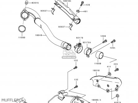 MUFFLER(S) - KLX650C4 1996 USA CALIFORNIA CANADA