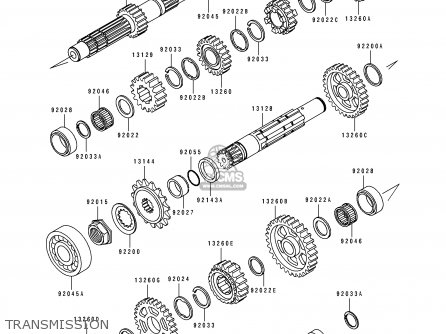 TRANSMISSION - KLX650C4 1996 USA CALIFORNIA CANADA