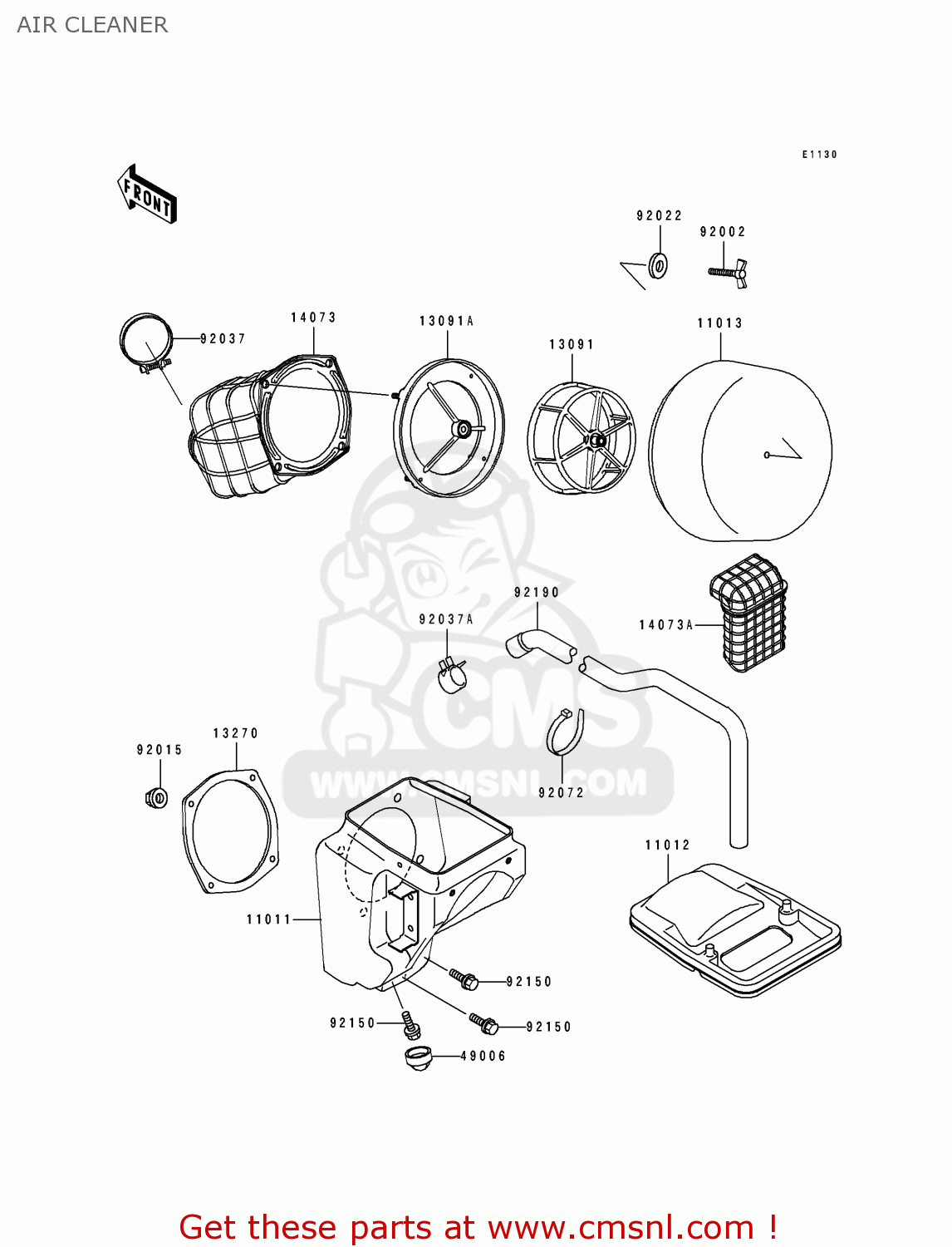 AIR CLEANER KLX650D1 1996 USA CANADA