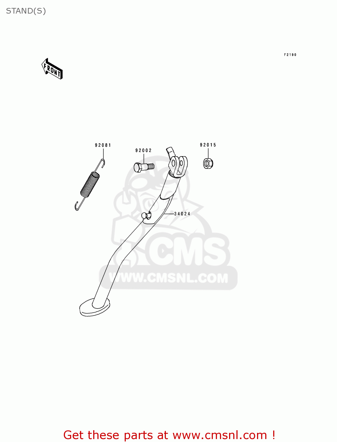 STAND(S) KLX650D1 1996 USA CANADA