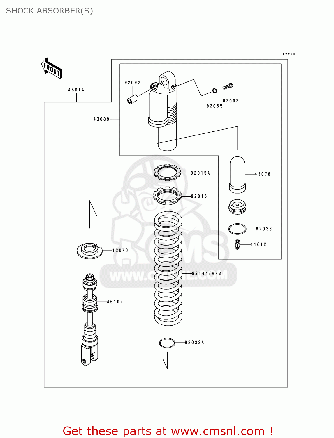 SHOCK ABSORBER(S) KLX650D1 1996 USA CANADA