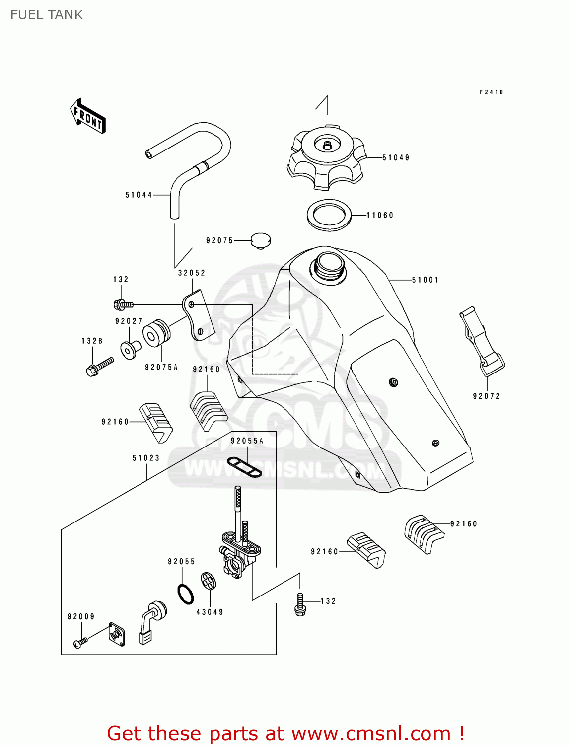 FUEL TANK KLX650D1 1996 USA CANADA