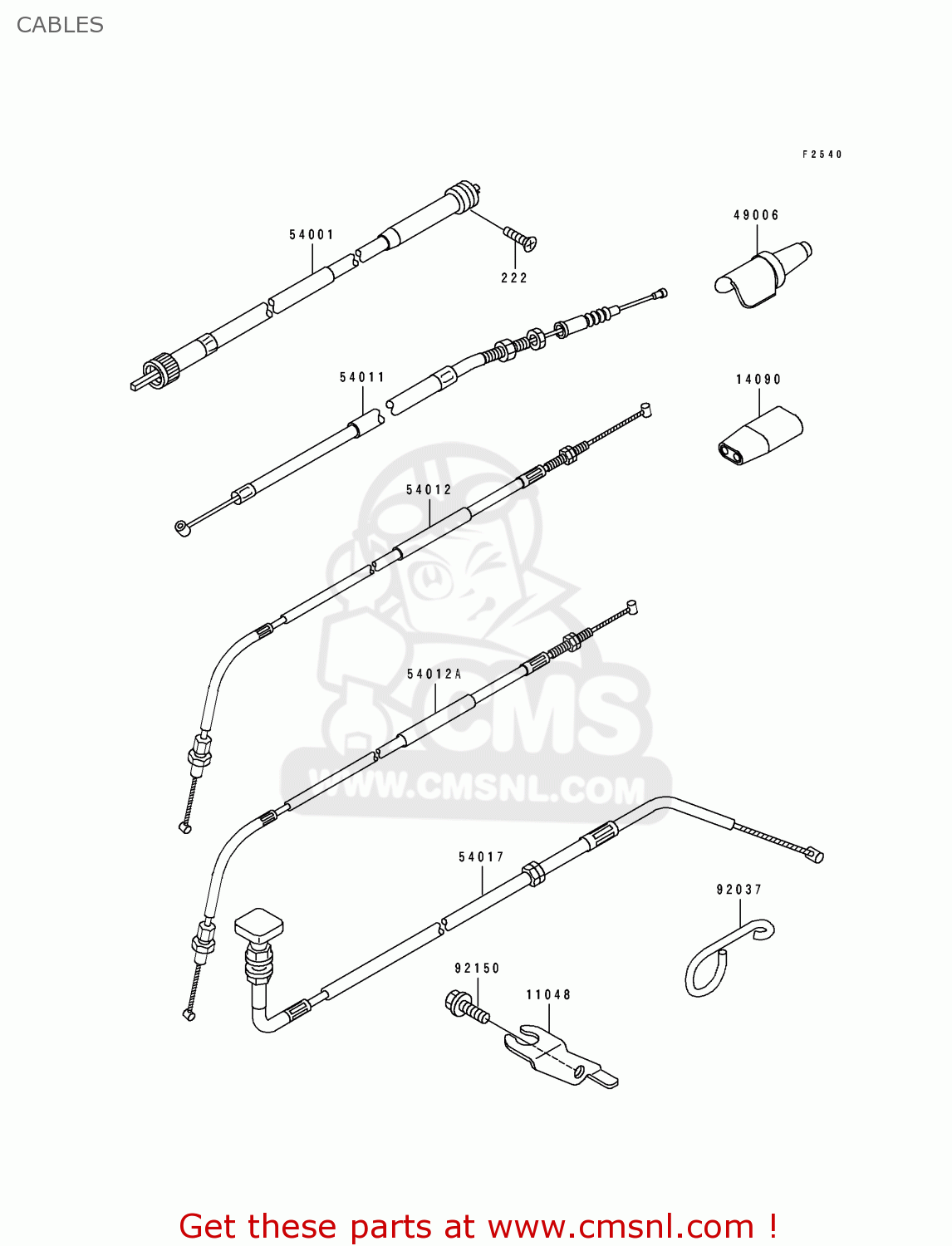 CABLES KLX650D1 1996 USA CANADA
