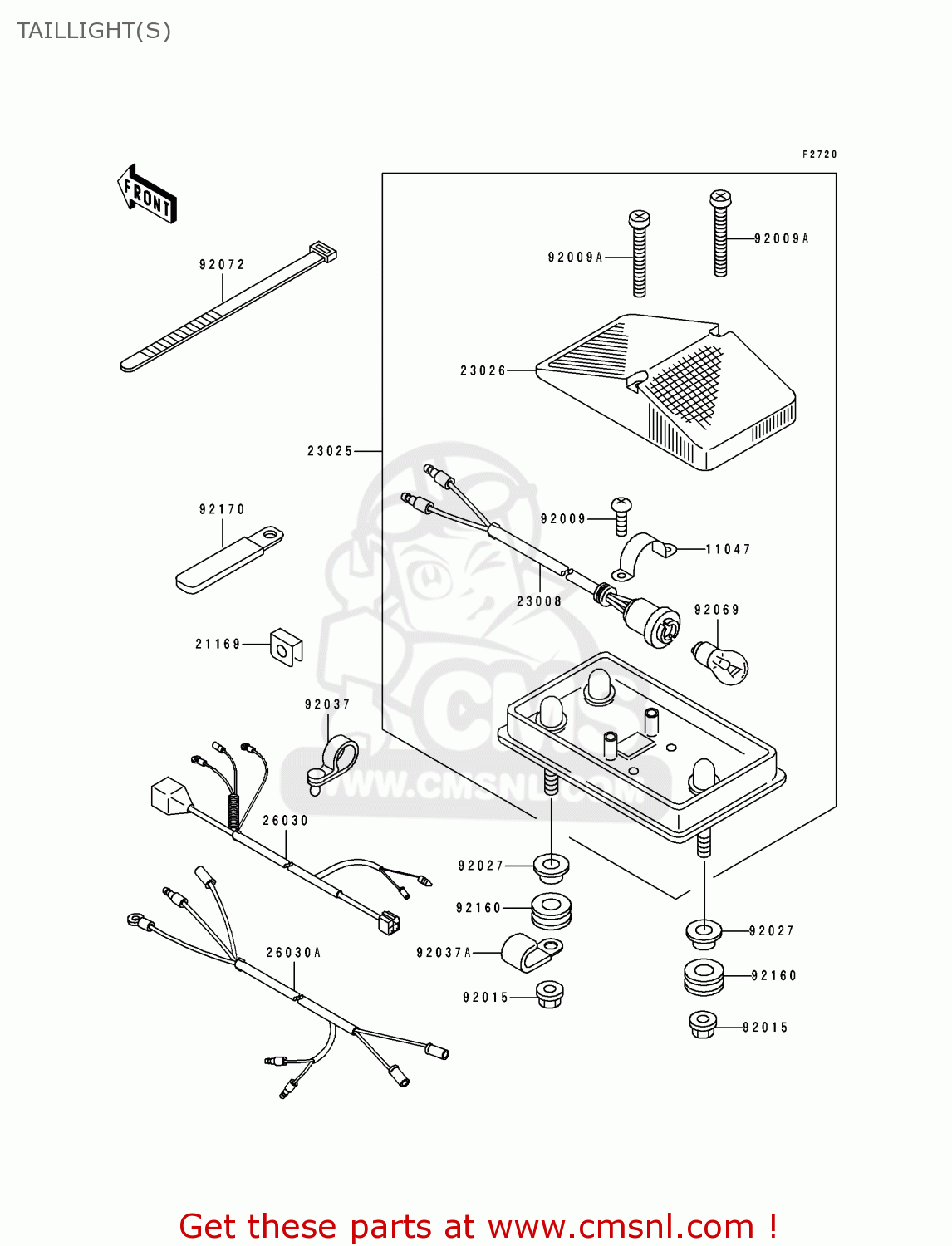 TAILLIGHT(S) KLX650D1 1996 USA CANADA