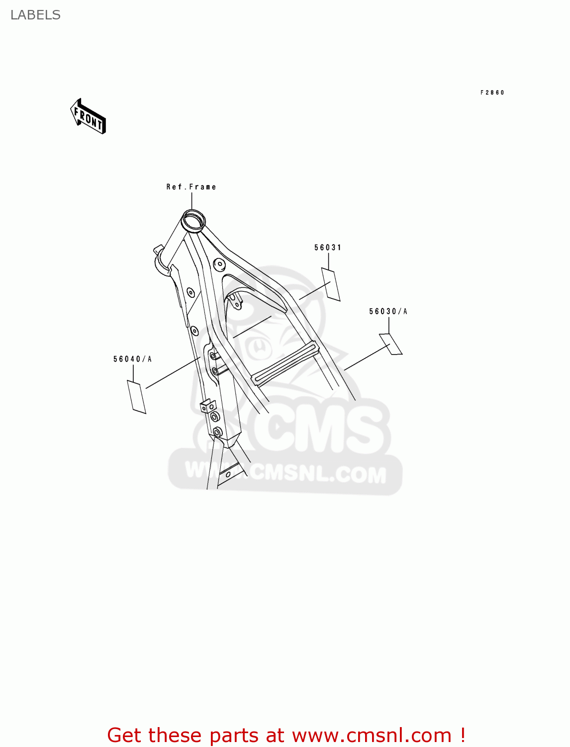 LABELS KLX650D1 1996 USA CANADA
