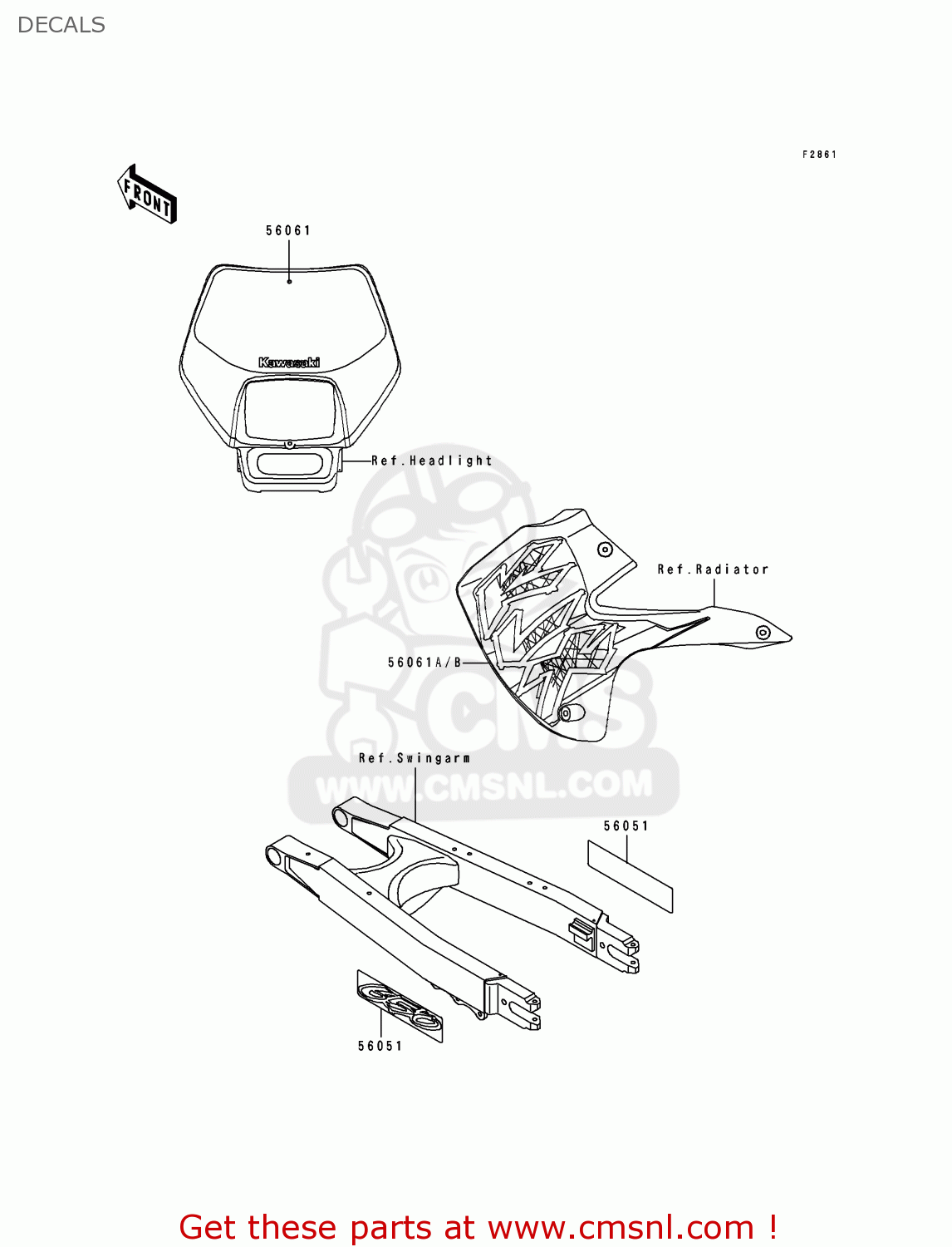 DECALS KLX650D1 1996 USA CANADA