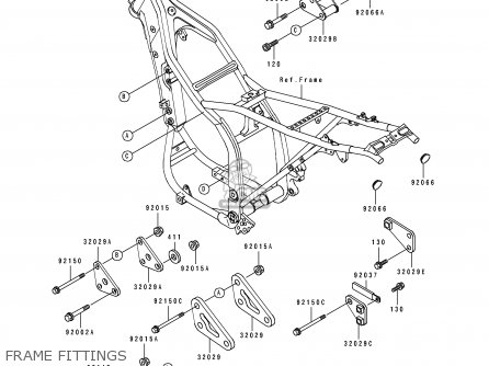 FRAME FITTINGS - KLX650D1 1996 USA CANADA