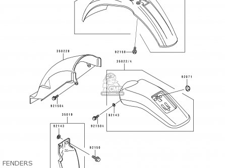 FENDERS - KLX650D1 1996 USA CANADA
