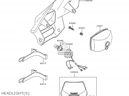 HEADLIGHT(S) - KLX650D1 1996 USA CANADA