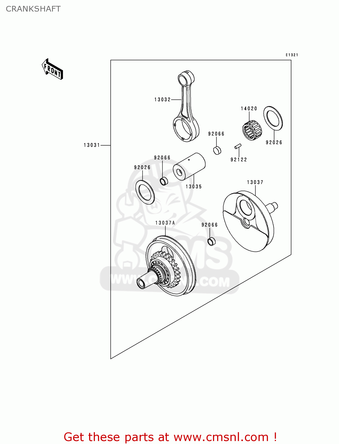 CRANKSHAFT KLX650D1 KLX650R 1996 EUROPE FRANCE