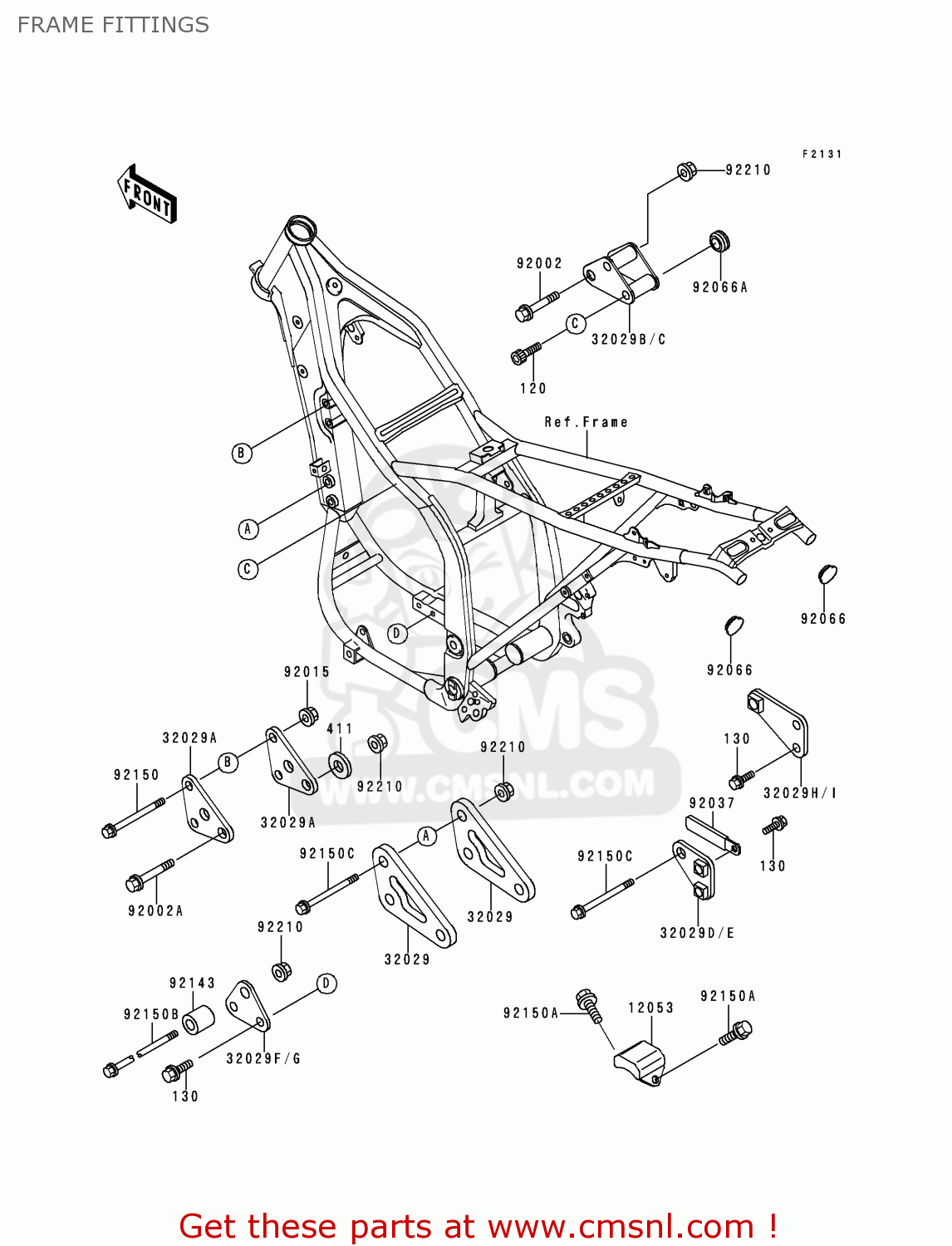 FRAME FITTINGS KLX650D1 KLX650R 1996 EUROPE FRANCE
