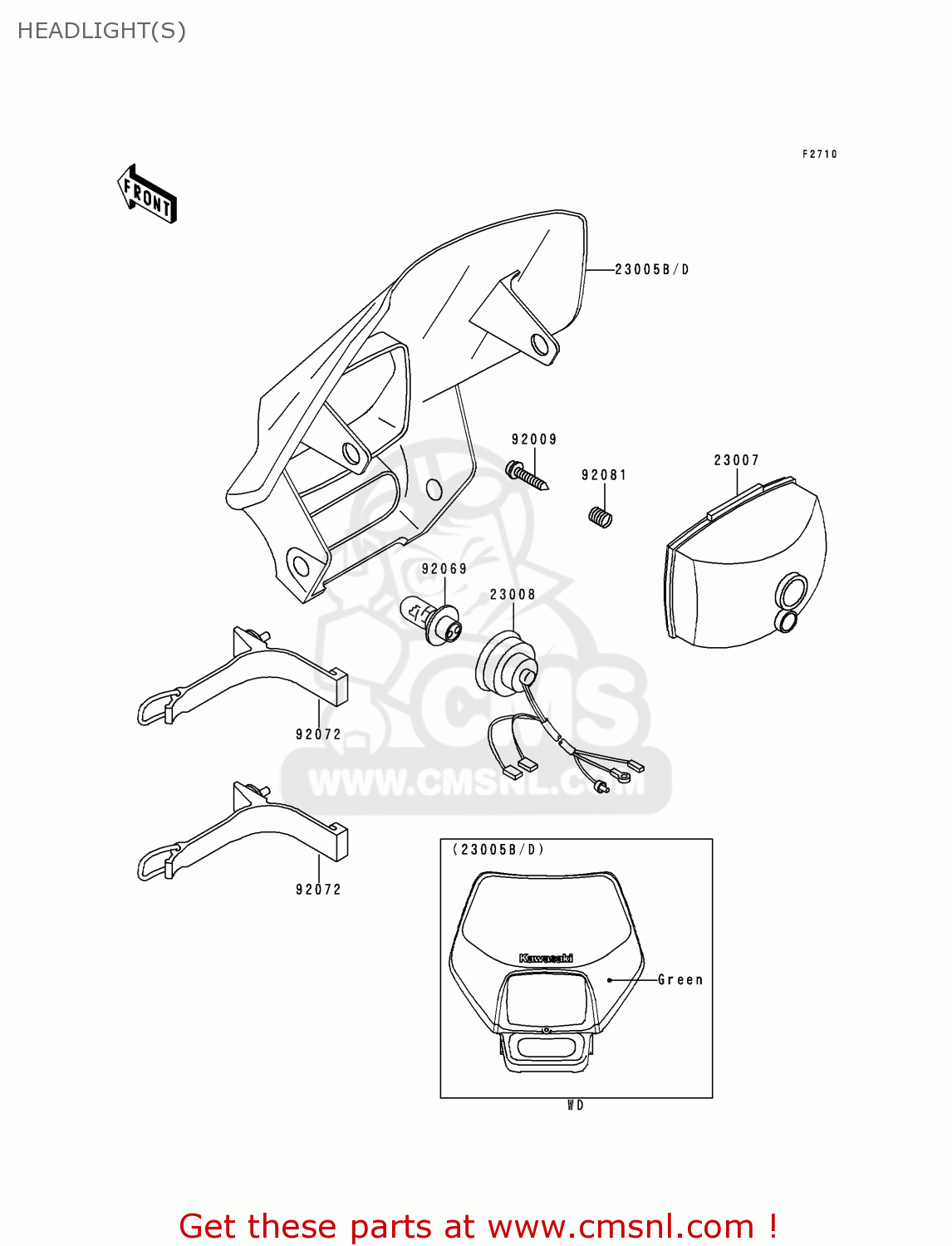 HEADLIGHT(S) KLX650D1 KLX650R 1996 EUROPE FRANCE