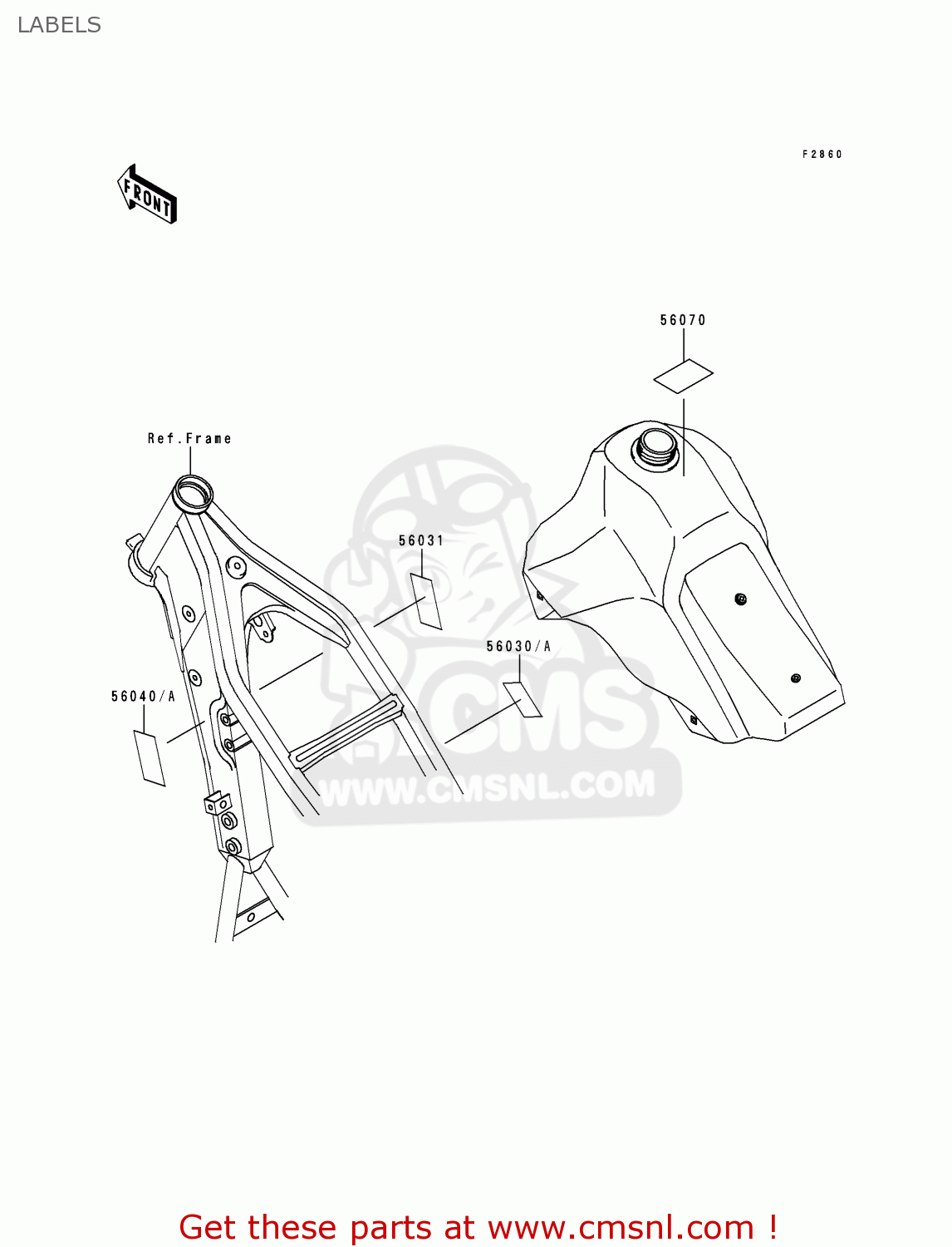 LABELS KLX650D1 KLX650R 1996 EUROPE FRANCE