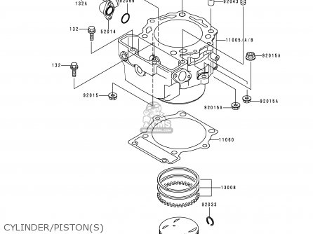 CYLINDER/PISTON(S) - KLX650D1 KLX650R 1996 EUROPE FRANCE