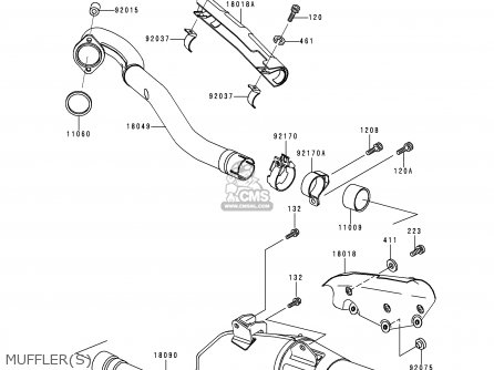 MUFFLER(S) - KLX650D1 KLX650R 1996 EUROPE FRANCE