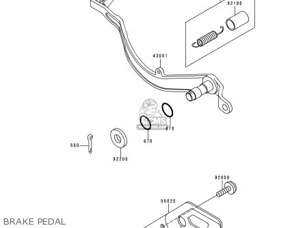 BRAKE PEDAL - KLX650D1 KLX650R 1996 EUROPE FRANCE