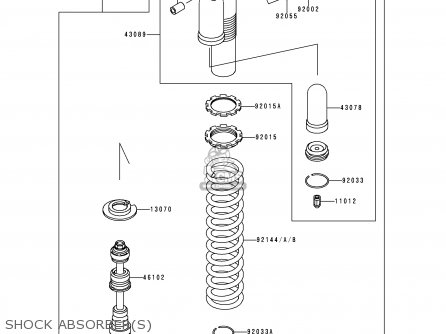 SHOCK ABSORBER(S) - KLX650D1 KLX650R 1996 EUROPE FRANCE