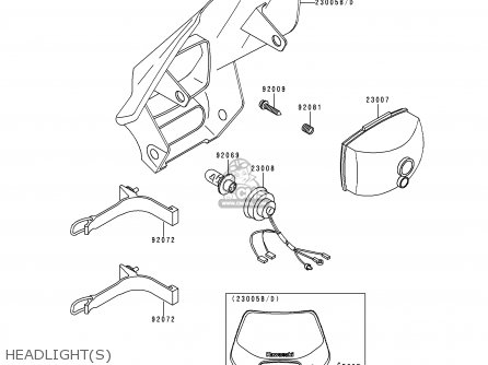 HEADLIGHT(S) - KLX650D1 KLX650R 1996 EUROPE FRANCE