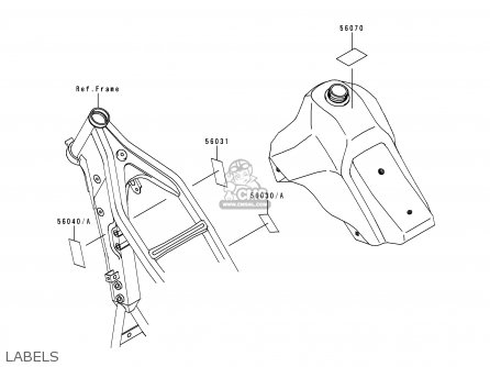 LABELS - KLX650D1 KLX650R 1996 EUROPE FRANCE