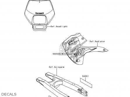 DECALS - KLX650D1 KLX650R 1996 EUROPE FRANCE