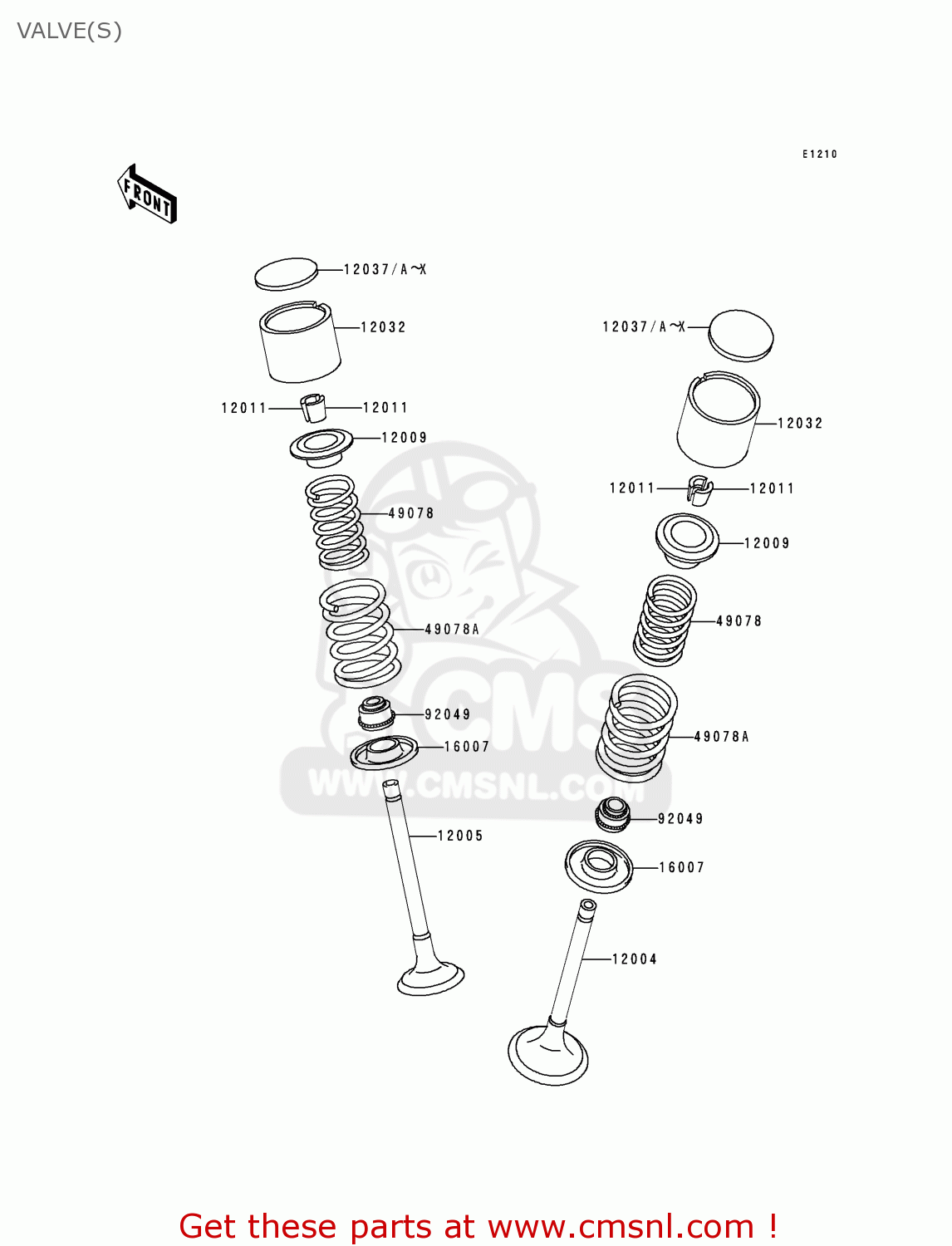 VALVE(S) KLX650D4 KLX650R 1999 EUROPE FRANCE
