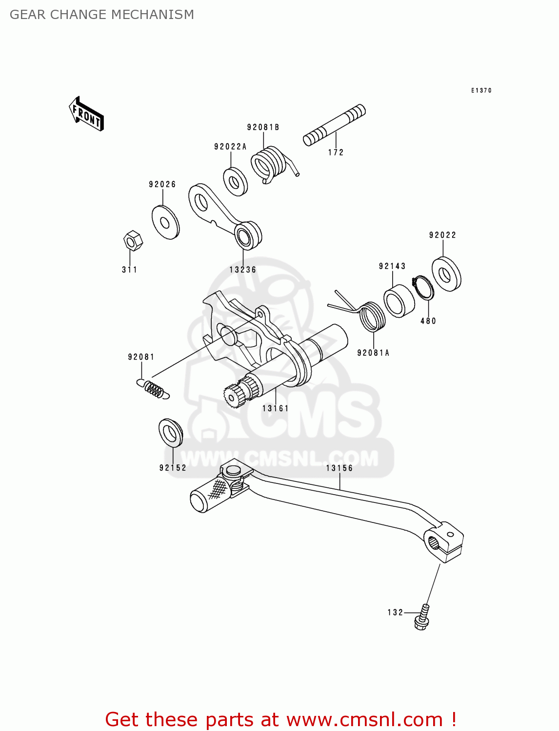 GEAR CHANGE MECHANISM KLX650D4 KLX650R 1999 EUROPE FRANCE