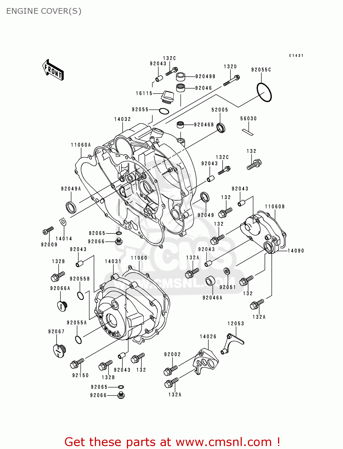 ENGINE COVER(S) KLX650D4 KLX650R 1999 EUROPE FRANCE