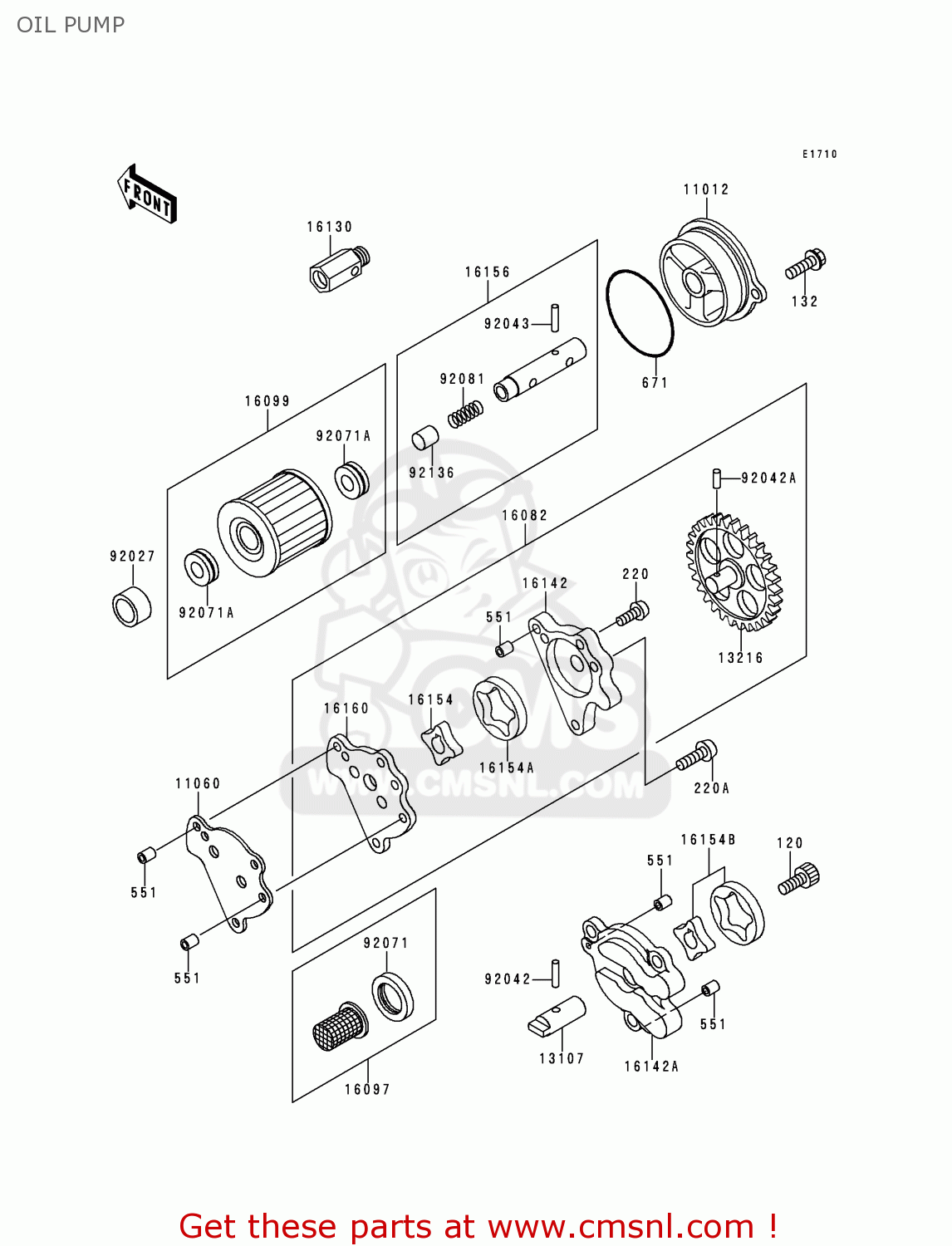 OIL PUMP KLX650D4 KLX650R 1999 EUROPE FRANCE
