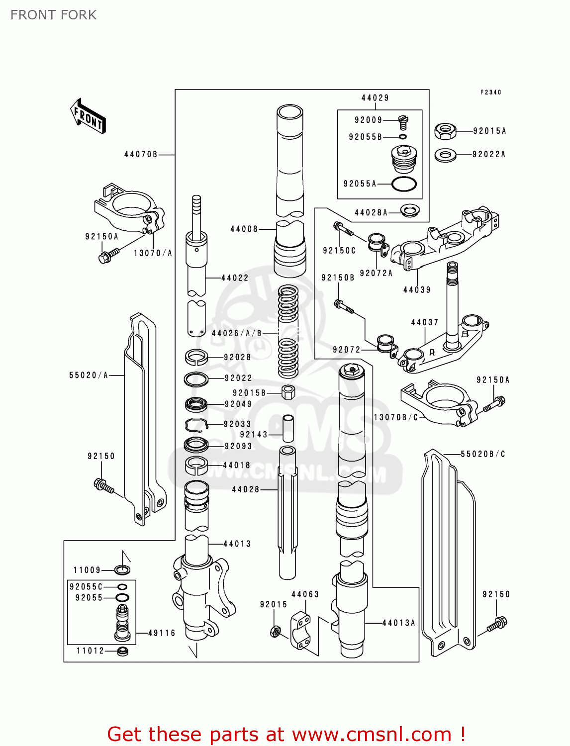 FRONT FORK KLX650D4 KLX650R 1999 EUROPE FRANCE