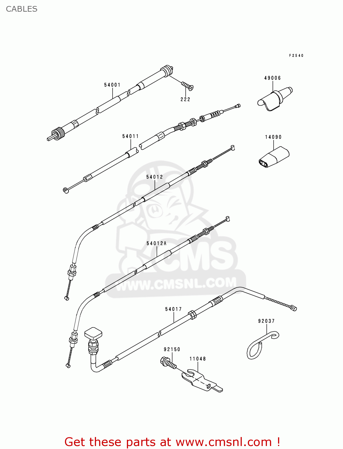 CABLES KLX650D4 KLX650R 1999 EUROPE FRANCE