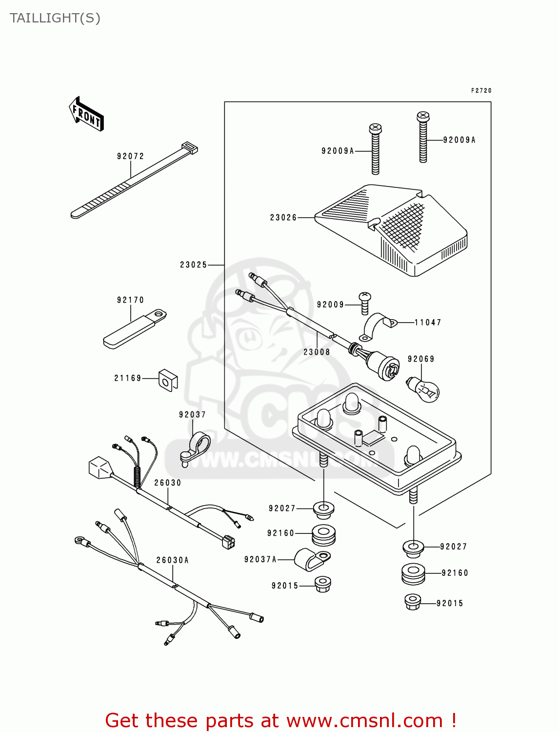 TAILLIGHT(S) KLX650D4 KLX650R 1999 EUROPE FRANCE