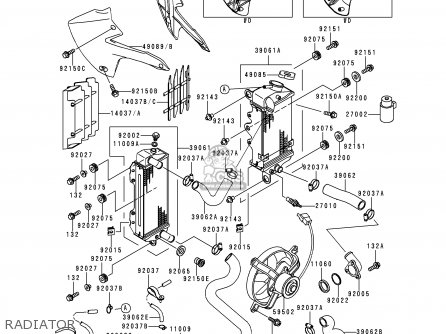 RADIATOR - KLX650D4 KLX650R 1999 EUROPE FRANCE