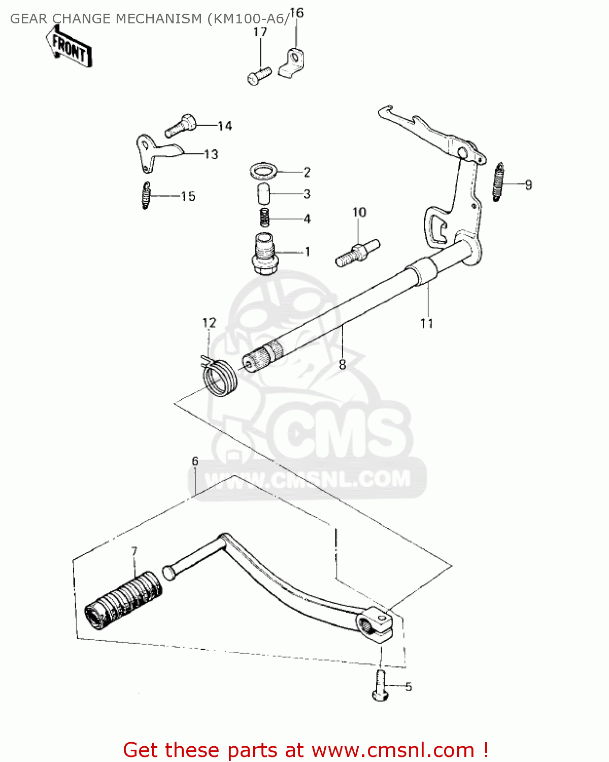 GEAR CHANGE MECHANISM (KM100-A6/ KM100-A2 1977 USA CANADA / MPH KPH