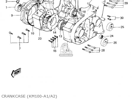 CRANKCASE (KM100-A1/A2) - KM100-A2 1977 USA CANADA / MPH KPH