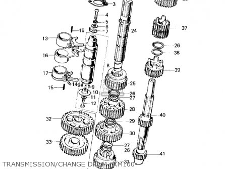 TRANSMISSION/CHANGE DRUM (KM100- - KM100-A2 1977 USA CANADA / MPH KPH