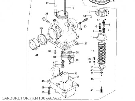 CARBURETOR (KM100-A6/A7) - KM100-A2 1977 USA CANADA / MPH KPH