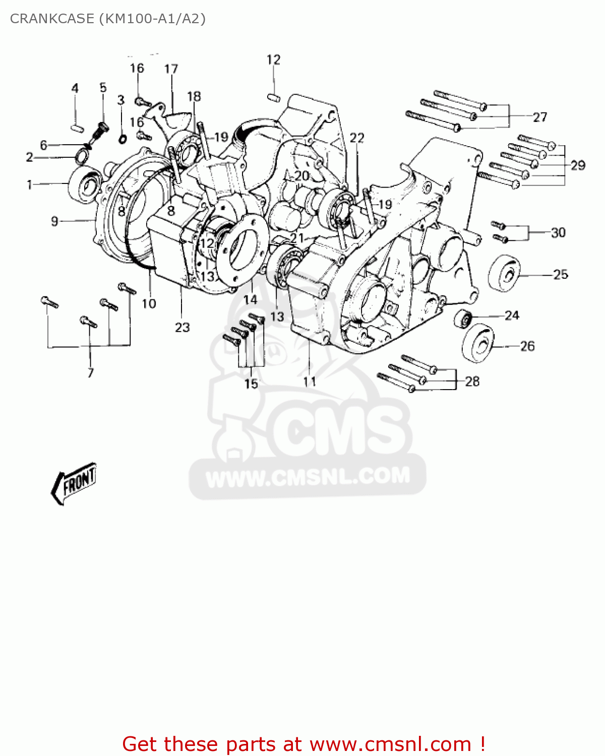 CRANKCASE (KM100-A1/A2) KM100-A3 1978 USA CANADA / MPH KPH