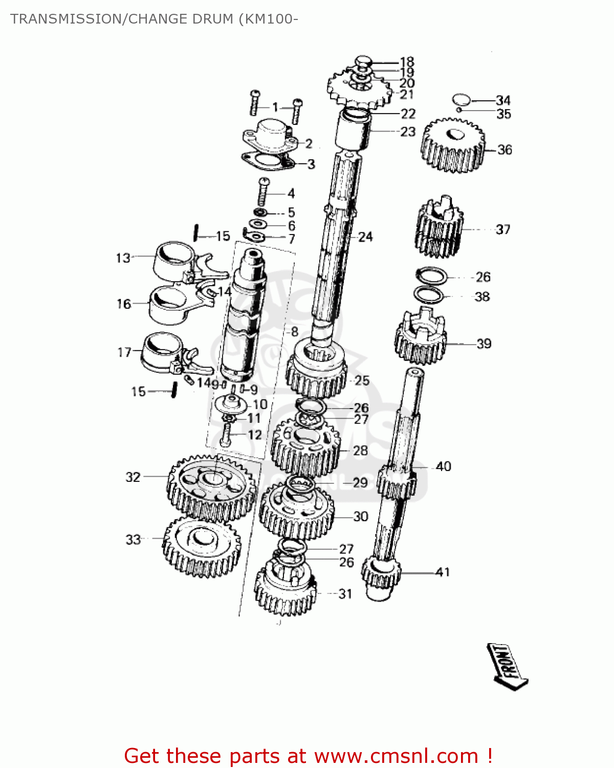 TRANSMISSION/CHANGE DRUM (KM100- KM100-A3 1978 USA CANADA / MPH KPH