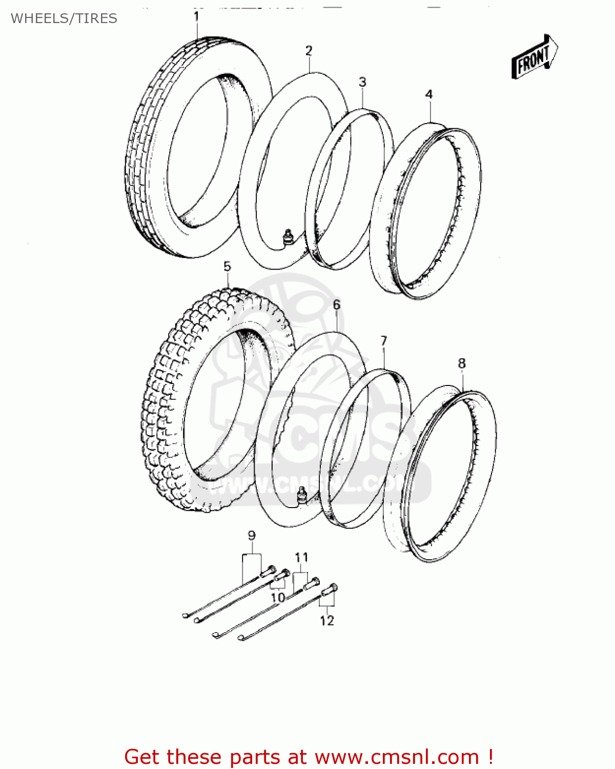 WHEELS/TIRES KM100-A3 1978 USA CANADA / MPH KPH