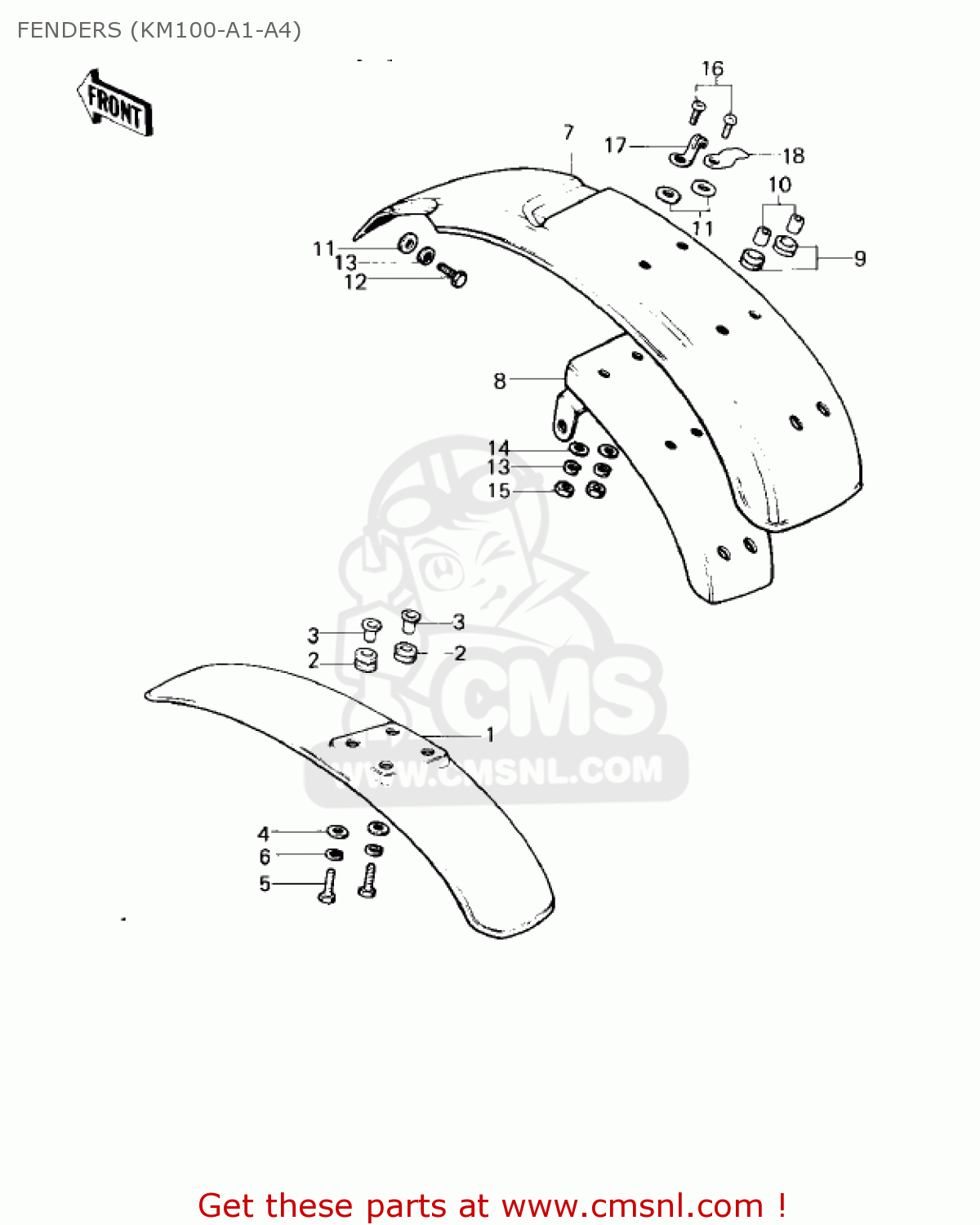 FENDERS (KM100-A1-A4) KM100-A3 1978 USA CANADA / MPH KPH