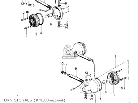 TURN SIGNALS (KM100-A1-A4) - KM100-A3 1978 USA CANADA / MPH KPH