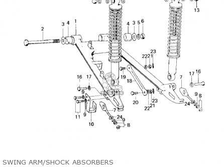 SWING ARM/SHOCK ABSORBERS - KM100-A3 1978 USA CANADA / MPH KPH