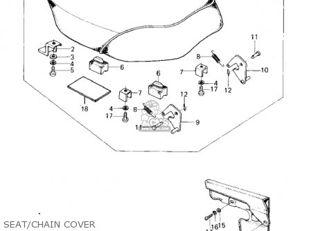 SEAT/CHAIN COVER - KM100-A3 1978 USA CANADA / MPH KPH