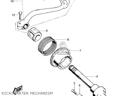 KICKSTARTER MECHANISM - KM100-A3 1978 USA CANADA / MPH KPH