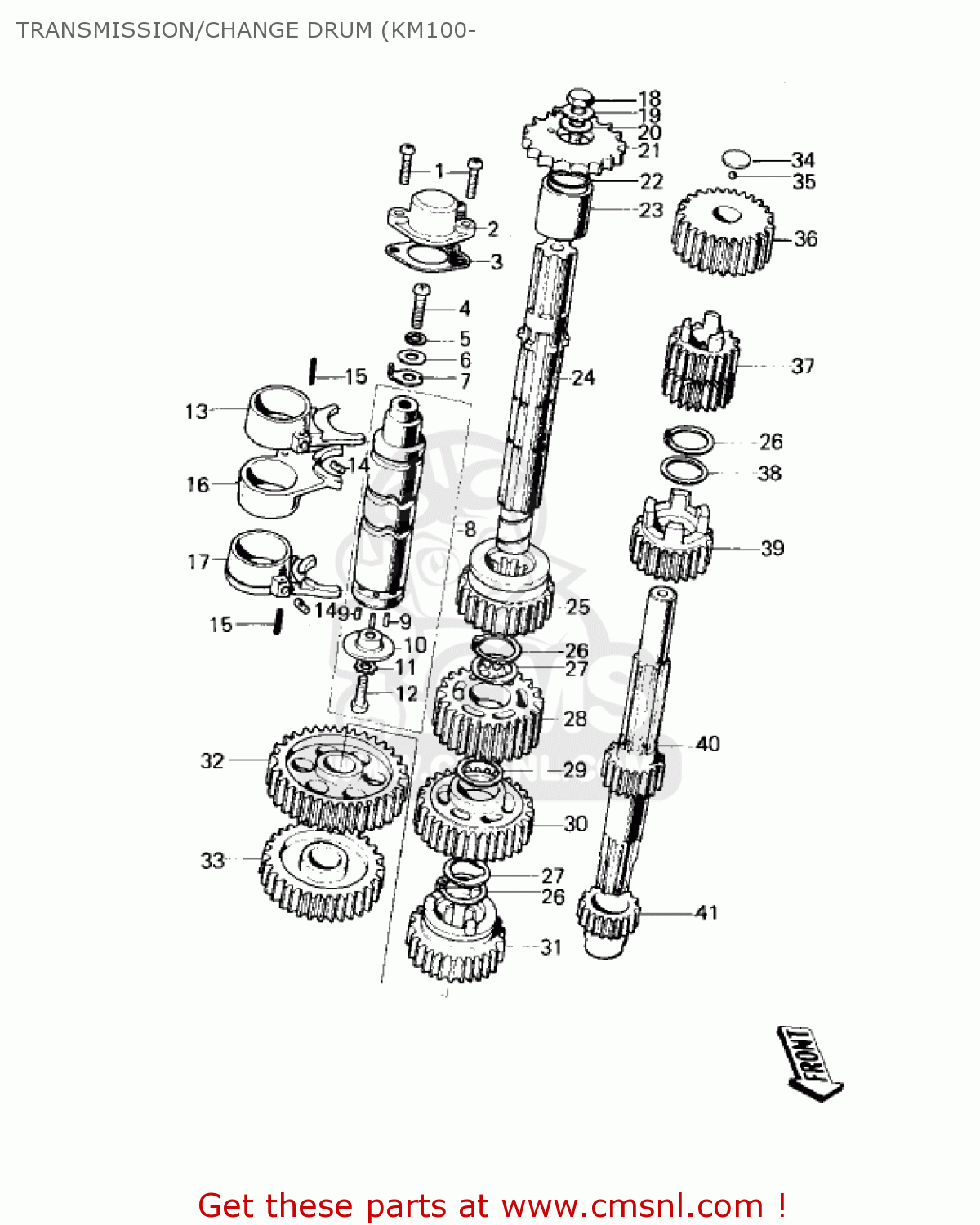 TRANSMISSION/CHANGE DRUM (KM100- KM100-A3A 1978 USA CANADA / MPH KPH