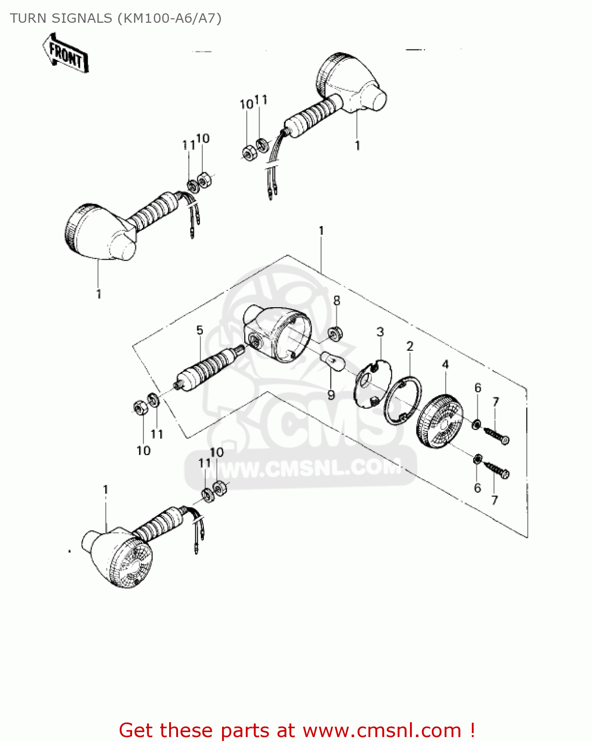 TURN SIGNALS (KM100-A6/A7) KM100-A3A 1978 USA CANADA / MPH KPH