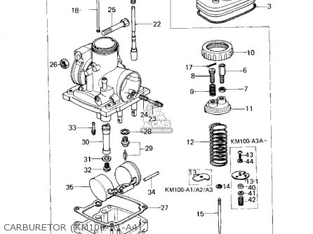 CARBURETOR (KM100-A1-A4) - KM100-A3A 1978 USA CANADA / MPH KPH