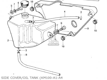 SIDE COVER/OIL TANK (KM100-A1-A4 - KM100-A3A 1978 USA CANADA / MPH KPH