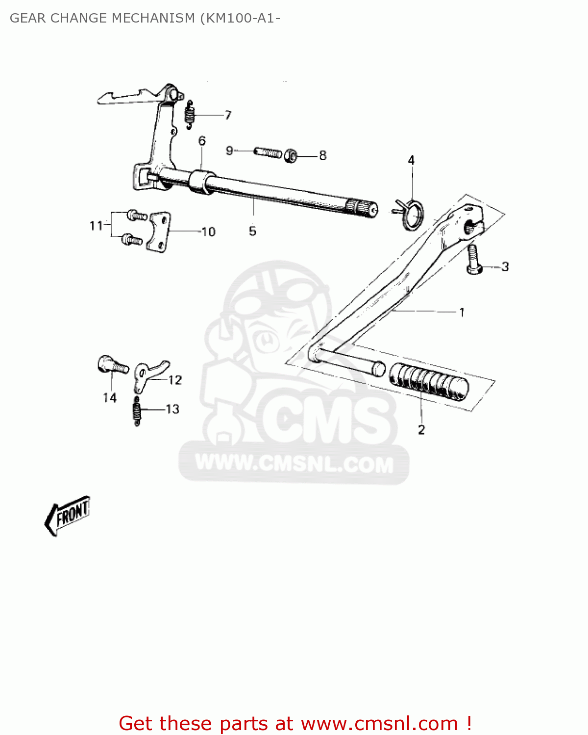 GEAR CHANGE MECHANISM (KM100-A1- KM100-A4 1979 USA CANADA / MPH KPH